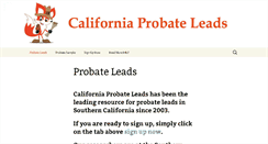 Desktop Screenshot of californiaprobateleads.com